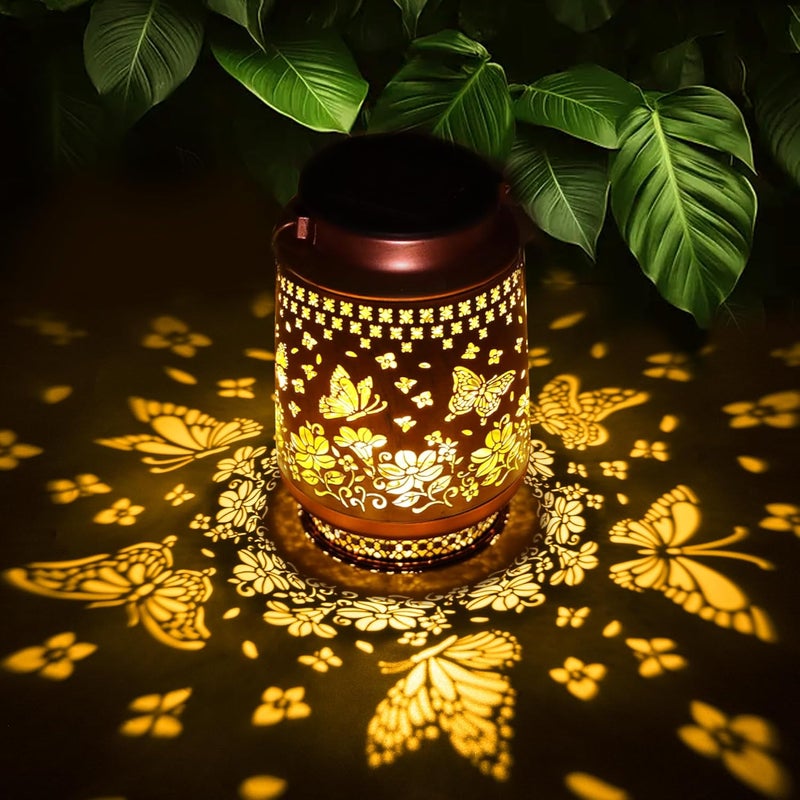 Fussion Butterfly Gifts for Women Butterfly Solar Lantern Mothers Day Gifts Birthday Gifts for Women Mom Grandma Sister Friend Garden Decor Metal Solar Lights Outside Decorative for Yard Patio Pathway Porch - Image 1